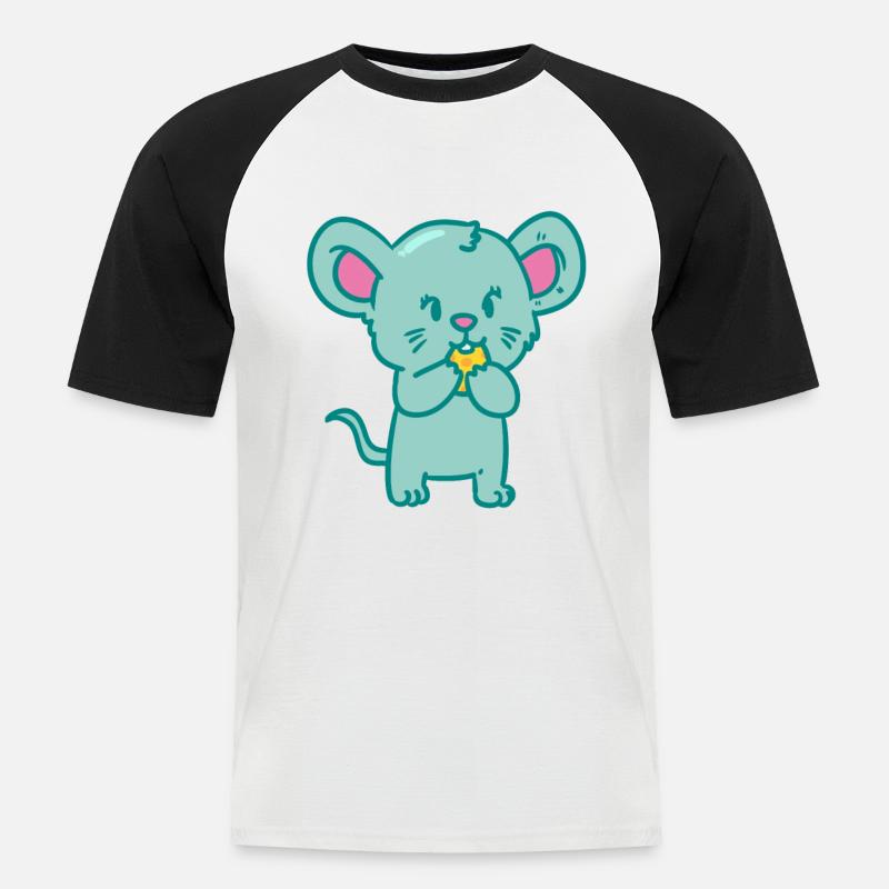 Nagetiere Maus Mäuse - Männer Baseball-T-Shirt - Weiß/Schwarz