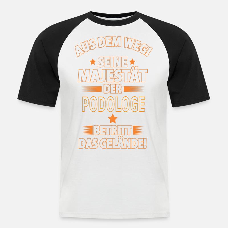 PODOLOGE - Männer Baseball-T-Shirt - Weiß/Schwarz