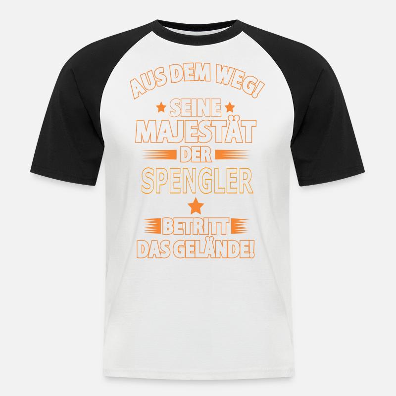 SPENGLER - Männer Baseball-T-Shirt - Weiß/Schwarz