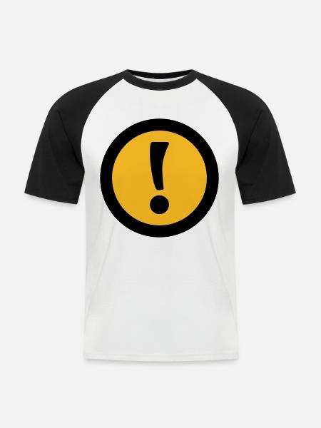 Achtung | Attention - Men's Baseball T-Shirt - white/black