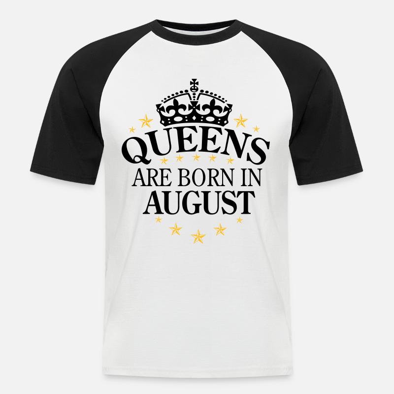 Queens August - Männer Baseball-T-Shirt - Weiß/Schwarz