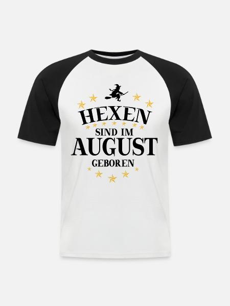 Hexen August - Männer Baseball-T-Shirt - Weiß/Schwarz