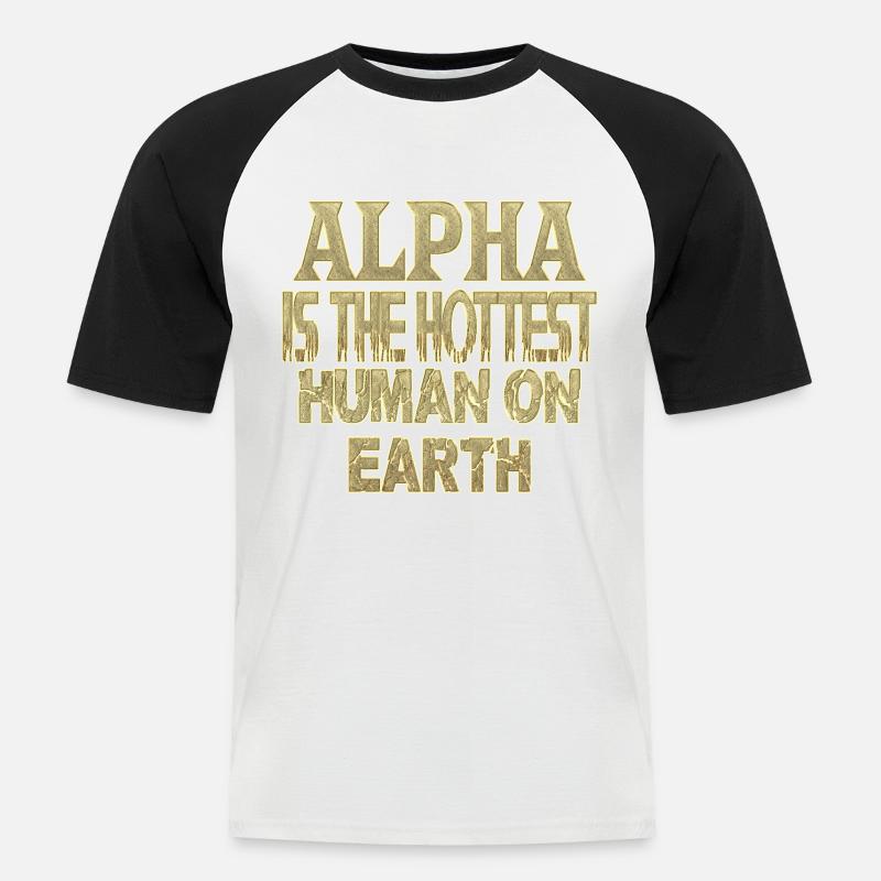 Alpha - Männer Baseball-T-Shirt - Weiß/Schwarz