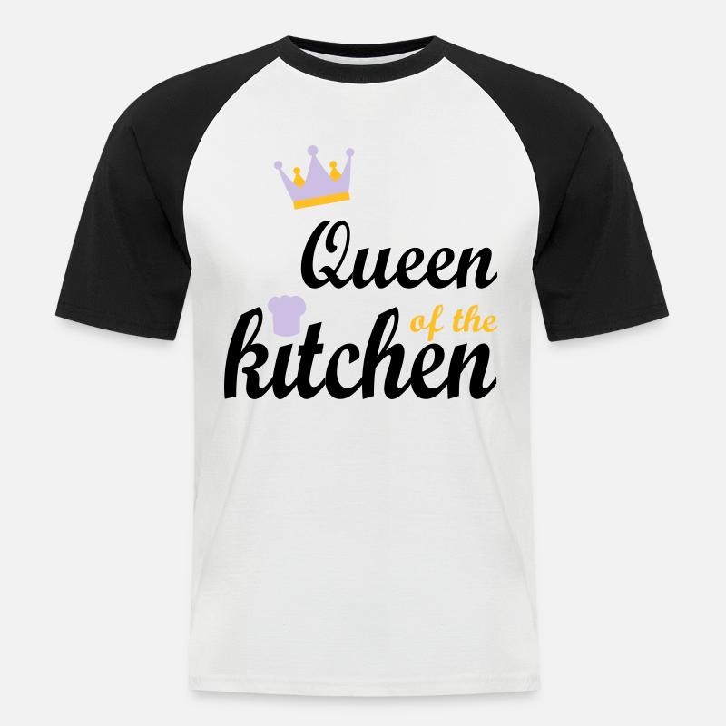 Kochen - Männer Baseball-T-Shirt - Weiß/Schwarz
