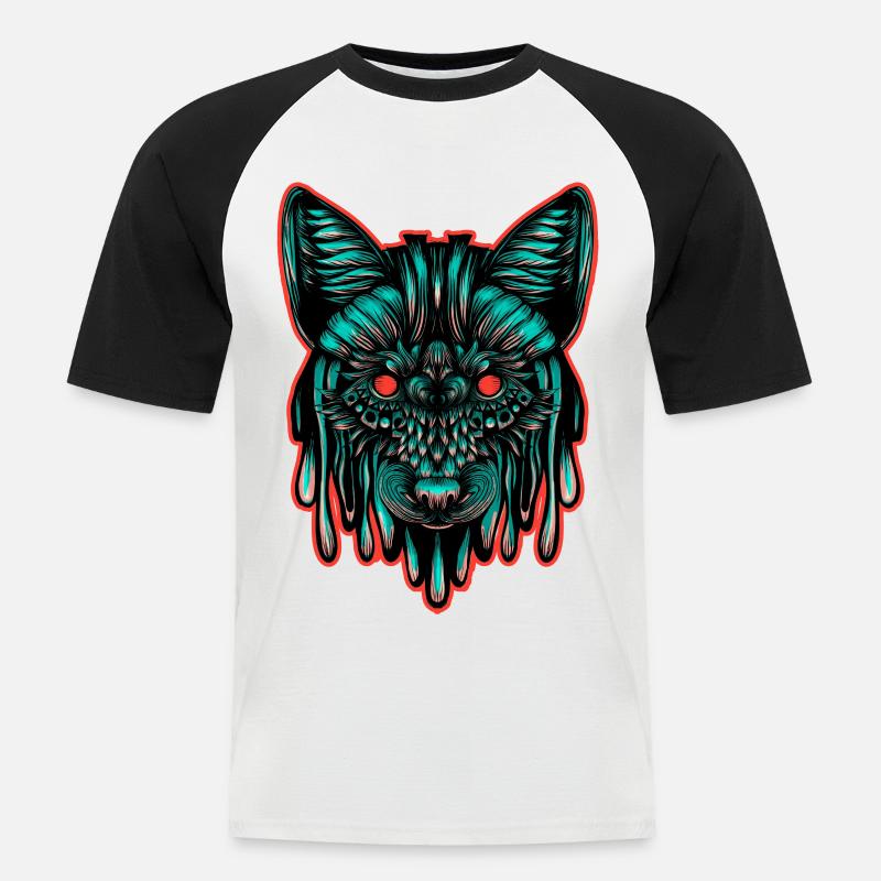 Fuchs Farbe - Männer Baseball-T-Shirt - Weiß/Schwarz