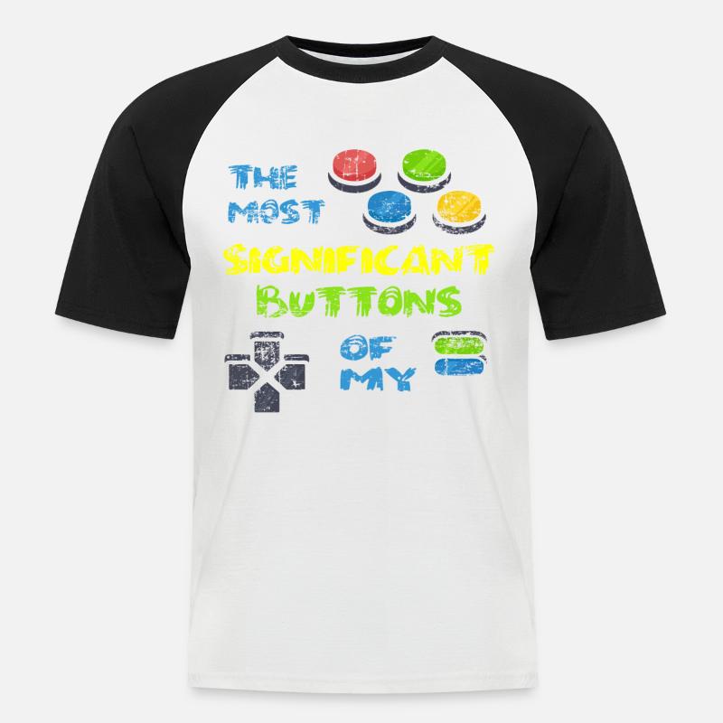 Videospiel Videogame Spielen Hobby Geschenk - Männer Baseball-T-Shirt - Weiß/Schwarz