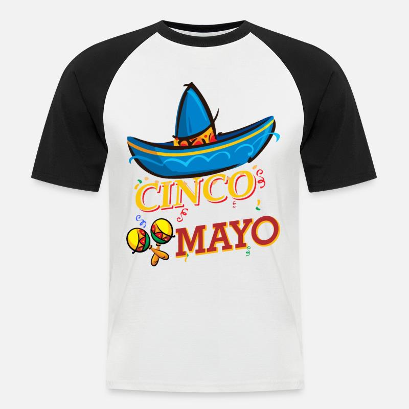 cinco de mayo - 5 de mayo - Männer Baseball-T-Shirt - Weiß/Schwarz