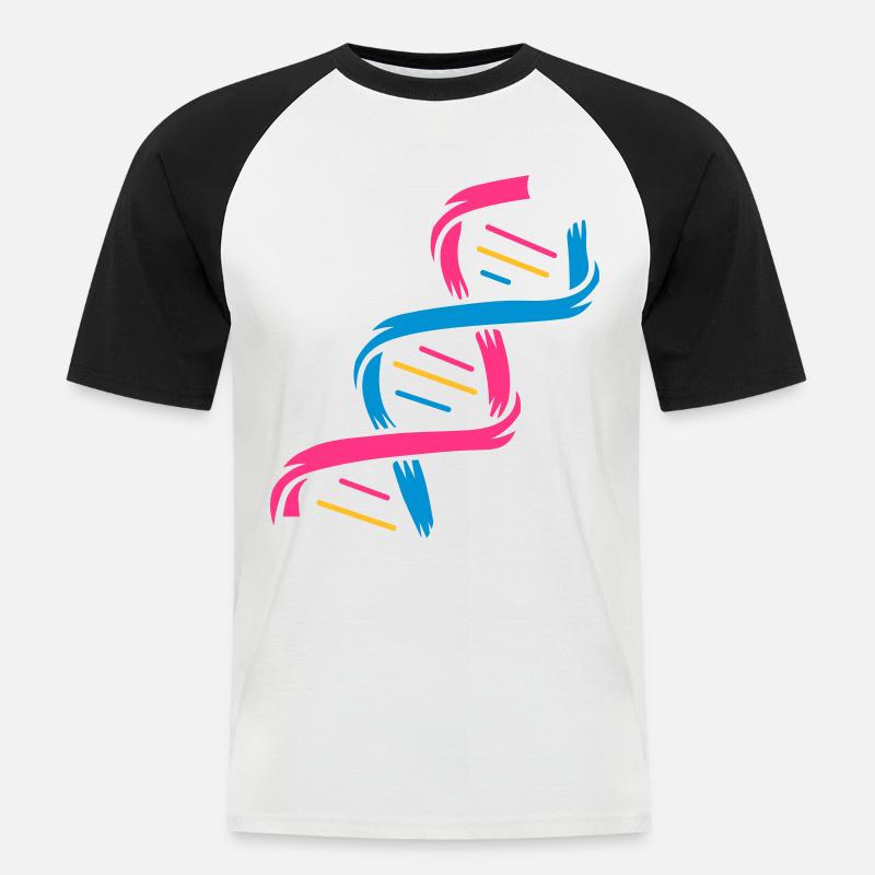 Die Struktur eines DNA-Moleküls - Männer Baseball-T-Shirt - Weiß/Schwarz