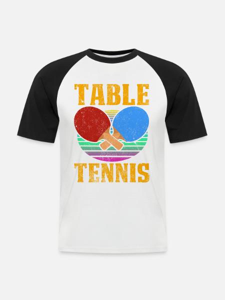 Table Tennis Lover Graphic - Men's Baseball T-Shirt - white/black