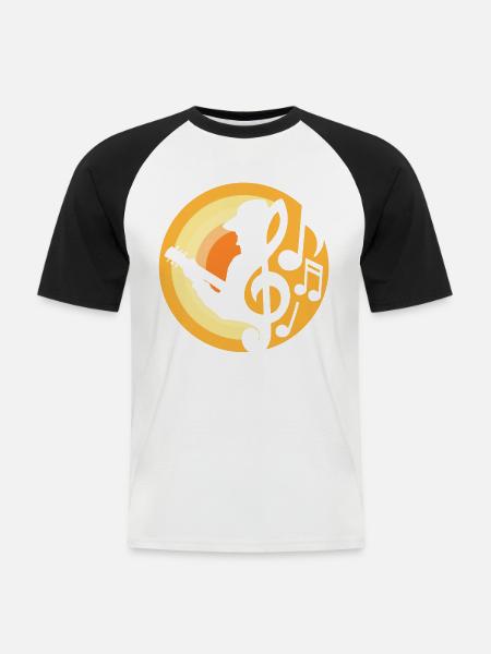 Guitar Player - Men's Baseball T-Shirt - white/black