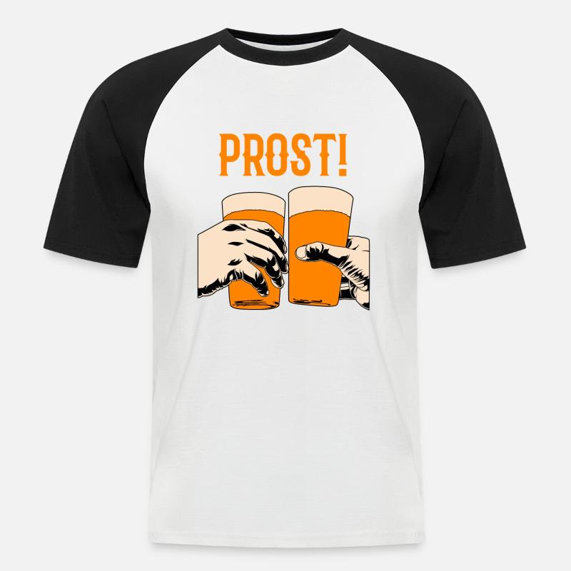 Trinkspruch - Männer Baseball-T-Shirt - Weiß/Schwarz