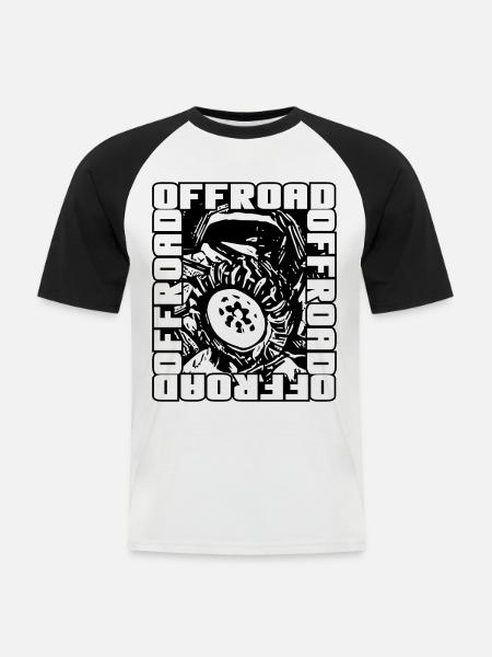Offroad Truck 4x4 - Men's Baseball T-Shirt - white/black