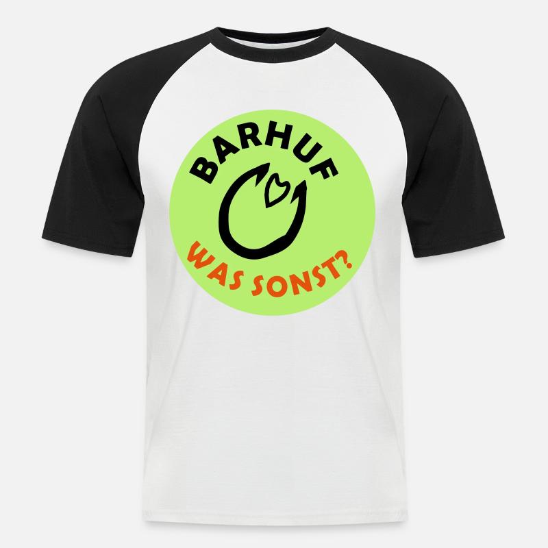Barhuf Statement Hufe Pferd - Männer Baseball-T-Shirt - Weiß/Schwarz