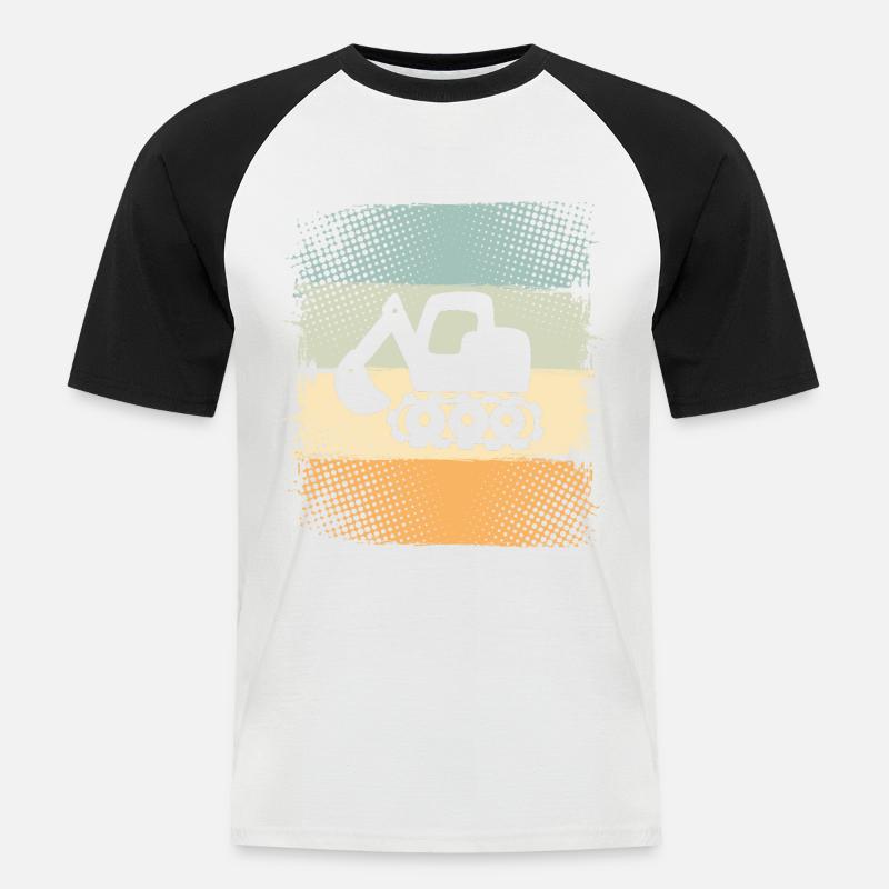Bagger - Männer Baseball-T-Shirt - Weiß/Schwarz