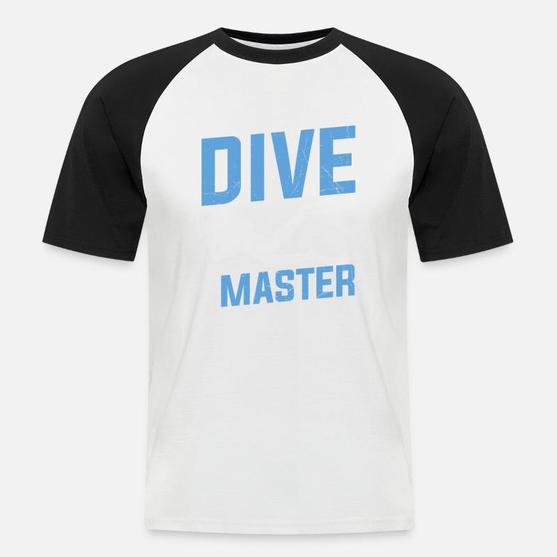 Tauchen Zitat Dive Master Scuba Diving - Männer Baseball-T-Shirt - Weiß/Schwarz