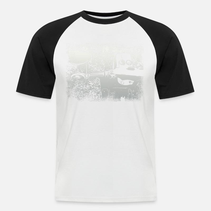 Simson Schwalbe KR51 - Männer Baseball-T-Shirt - Weiß/Schwarz