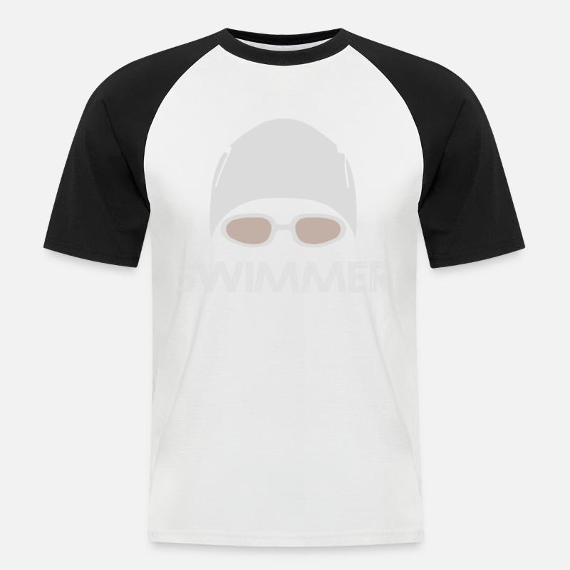 Swimmer - Männer Baseball-T-Shirt - Weiß/Schwarz