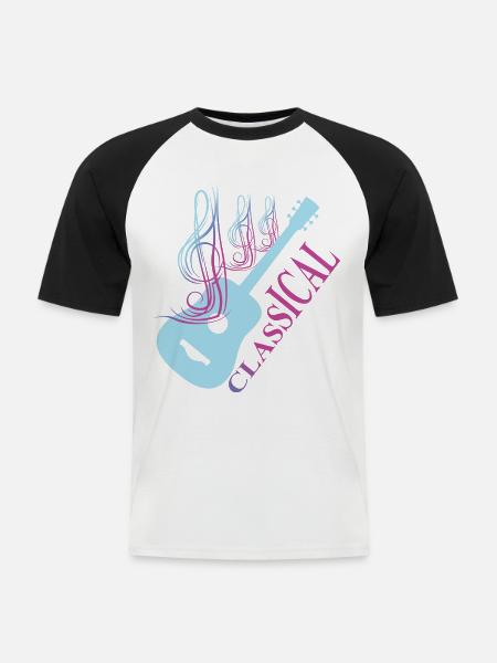 Classical Guitar Music - Men's Baseball T-Shirt - white/black