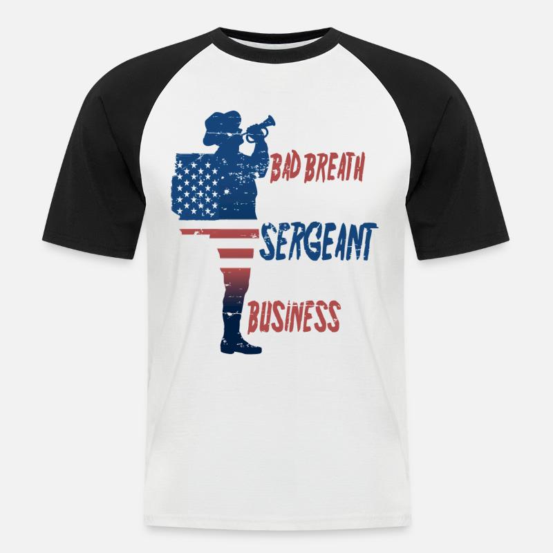 Drill Sergeant - Männer Baseball-T-Shirt - Weiß/Schwarz