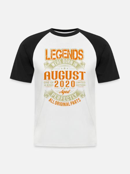 2020 August Birthday Legend - Men's Baseball T-Shirt - white/black