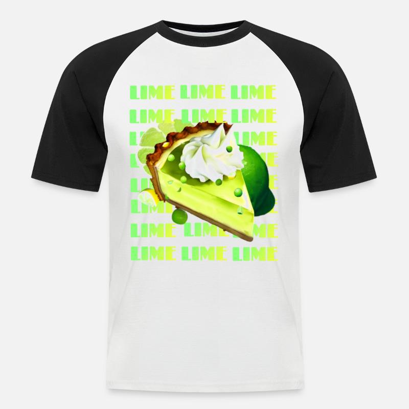 Key Lime Pie - Männer Baseball-T-Shirt - Weiß/Schwarz