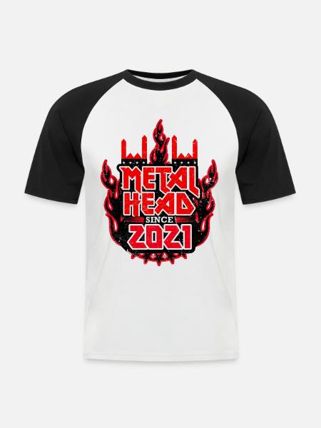METALHEAD since 2021 - Men's Baseball T-Shirt - white/black