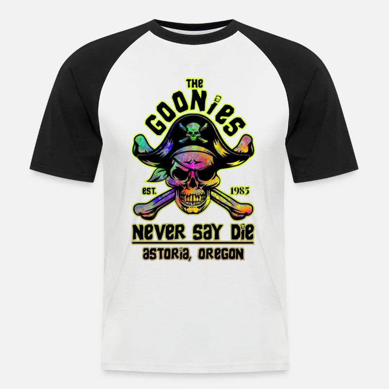 THE GOONIES 6 - Maglia da baseball a manica corta da uomo - bianco/nero