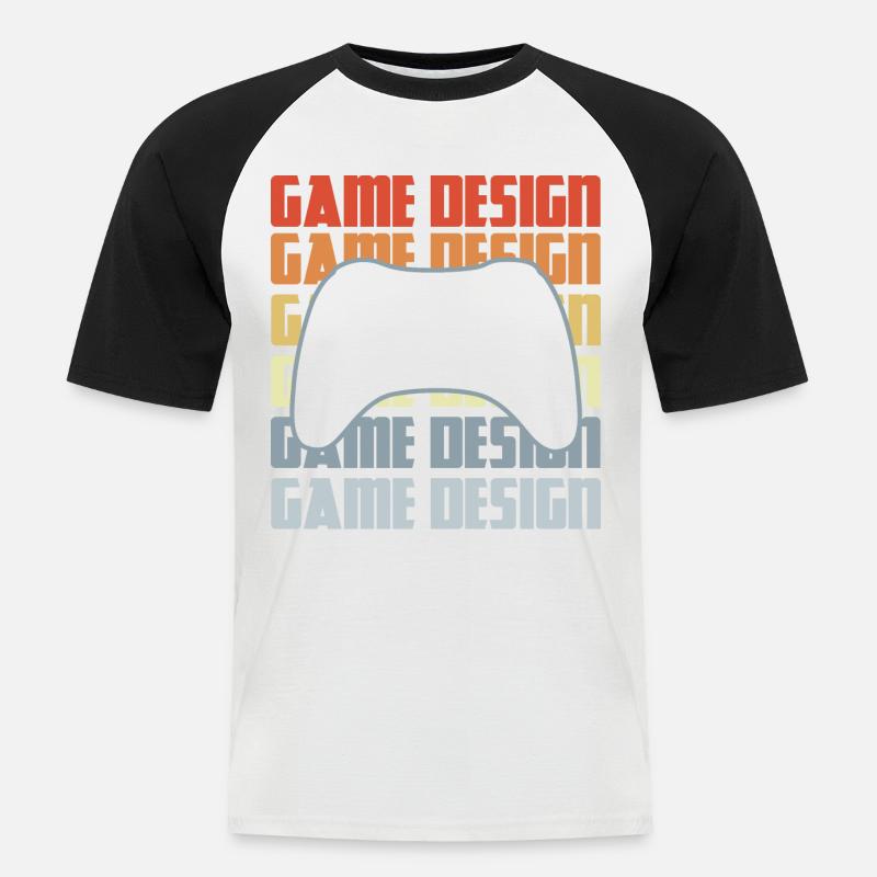 Game Dev - Männer Baseball-T-Shirt - Weiß/Schwarz