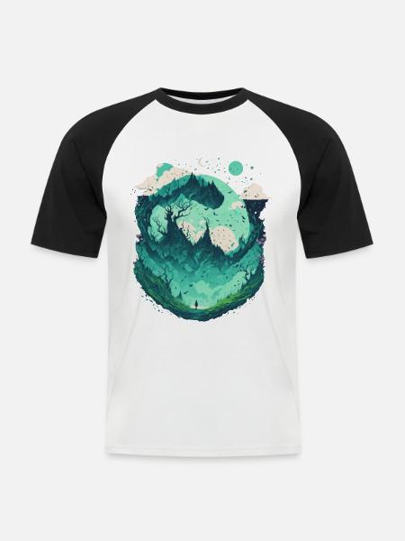 Fantasy Wonderland Fairytale Forest - Men's Baseball T-Shirt - white/black