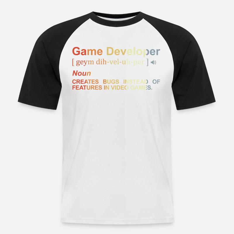 Game Developer Definition - Men's Baseball T-Shirt - white/black