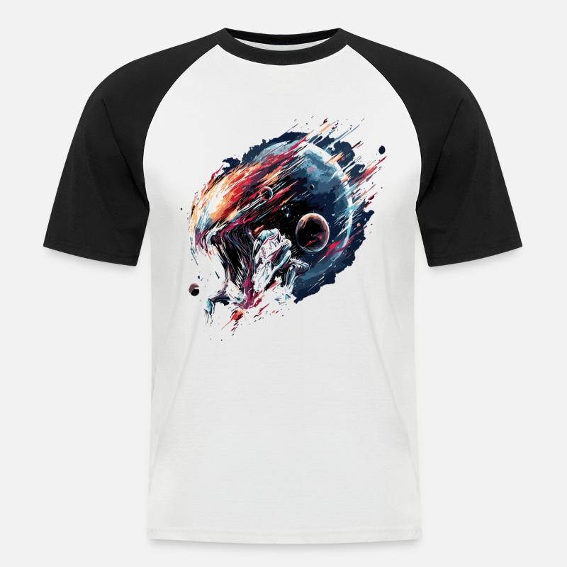 Alien Creature Planet Sci-Fi - Männer Baseball-T-Shirt - Weiß/Schwarz
