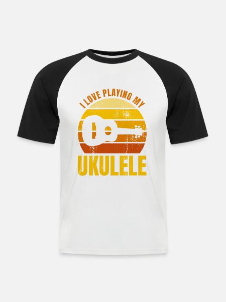 Motivational Ukulele Saying - Men's Baseball T-Shirt - white/black