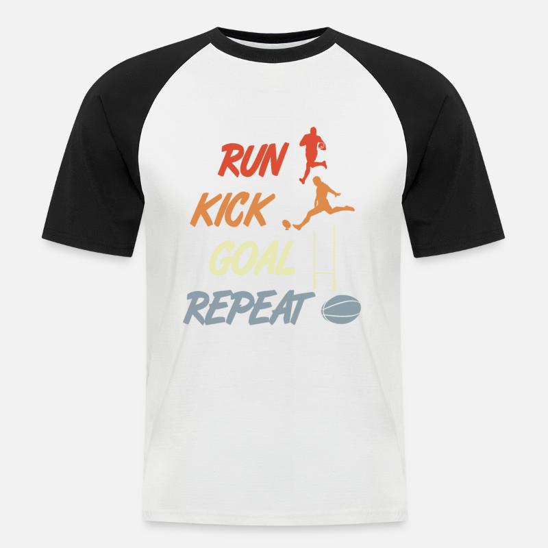 Rugby Motivation - Men's Baseball T-Shirt - white/black