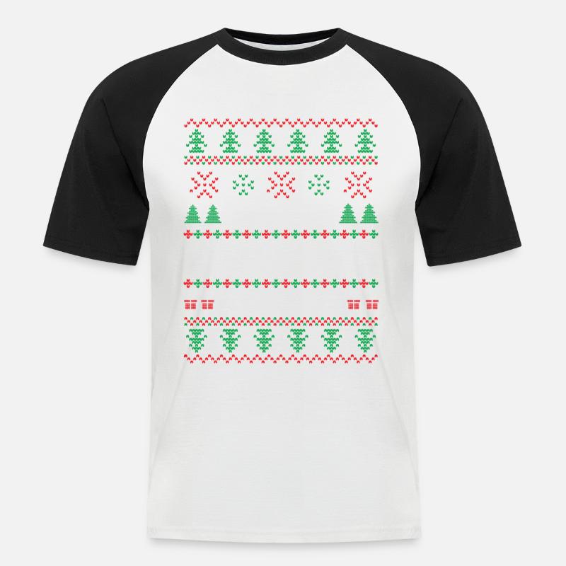 C'est Mon Pull Moche De Noël - T-shirt baseball manches courtes Homme - blanc/noir