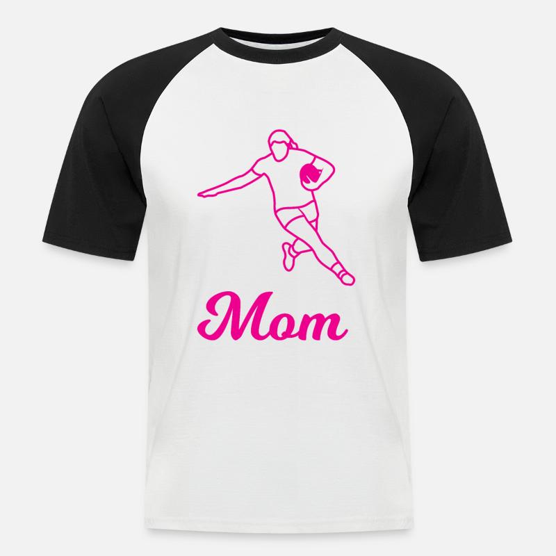 Mamma di rugby - Maglia da baseball a manica corta da uomo - bianco/nero