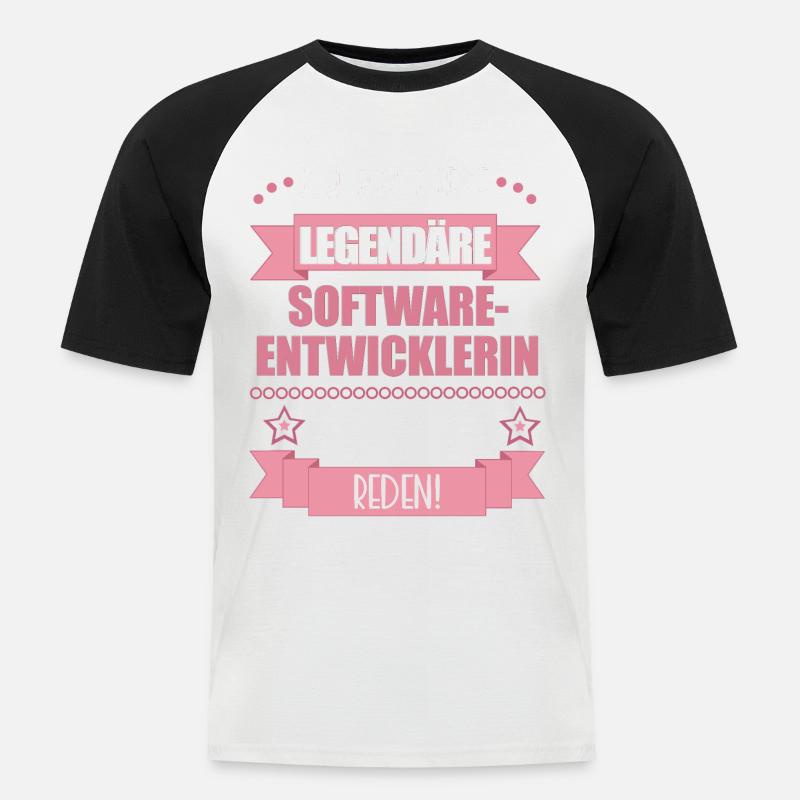 Softwareentwicklerin Codeexpertin süßes Geschenk - Männer Baseball-T-Shirt - Weiß/Schwarz