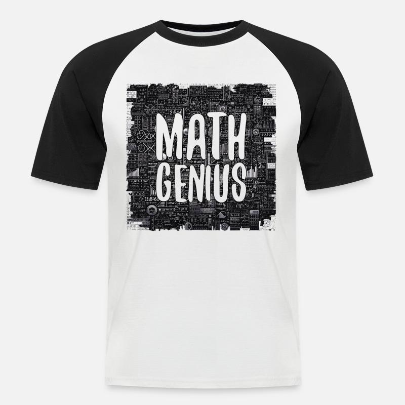 Math Genius Math Genius Math cadeau - T-shirt baseball manches courtes Homme - blanc/noir