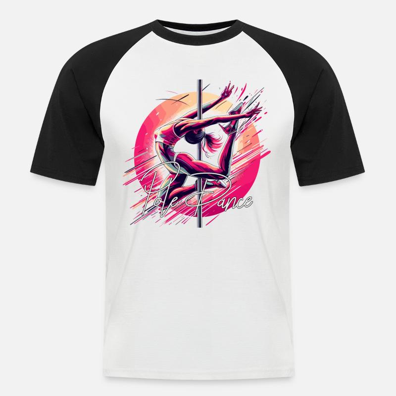 Pole Dance Dynamics pink gift - Men's Baseball T-Shirt - white/black