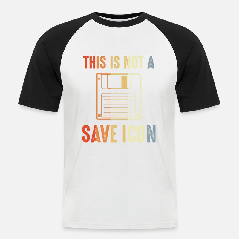 This is not a save icon - Men's Baseball T-Shirt - white/black