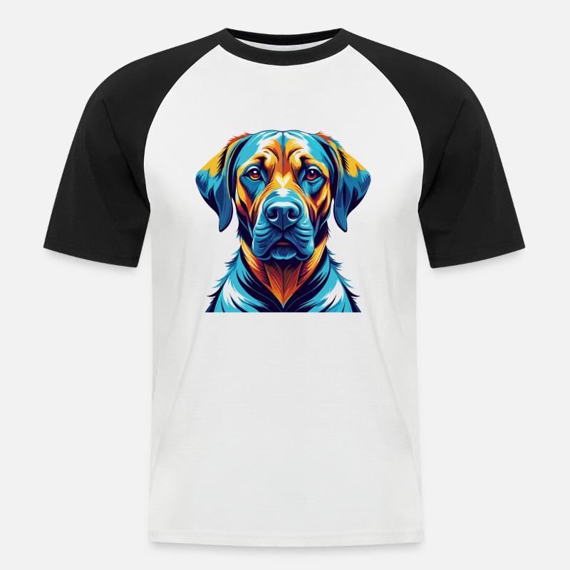 Rhodesian Ridgeback Hunderasse Karikatur Kawaii - Männer Baseball-T-Shirt - Weiß/Schwarz