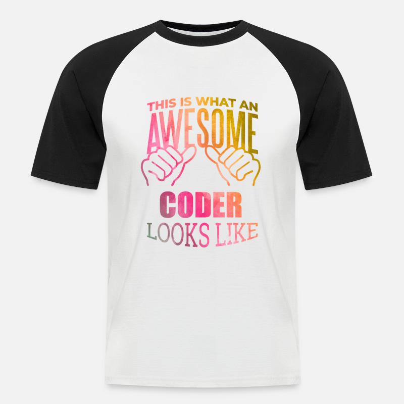 Coding - Men's Baseball T-Shirt - white/black