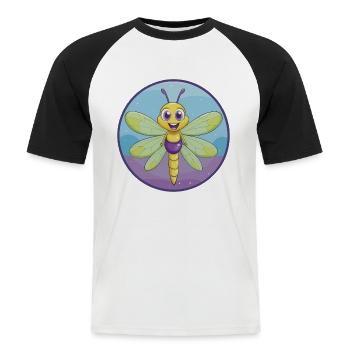 Libelle Niedliche Kawaii Cartoon Clipart Tier Haustier - Männer Baseball-T-Shirt - Weiß/Schwarz - Vorne - Nik (191cm)