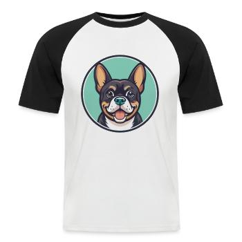 Cao De Castro Laboreiro Dog Breed Cartoon Kawaii - Men's Baseball T-Shirt - white/black - Front - Nik (191cm)