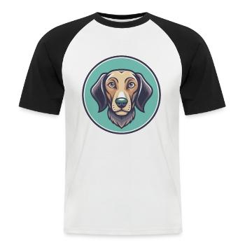 Polnische Jagdhunderasse Cartoon Kawaii Clipart - Männer Baseball-T-Shirt - Weiß/Schwarz - Vorne - Nik (191cm)