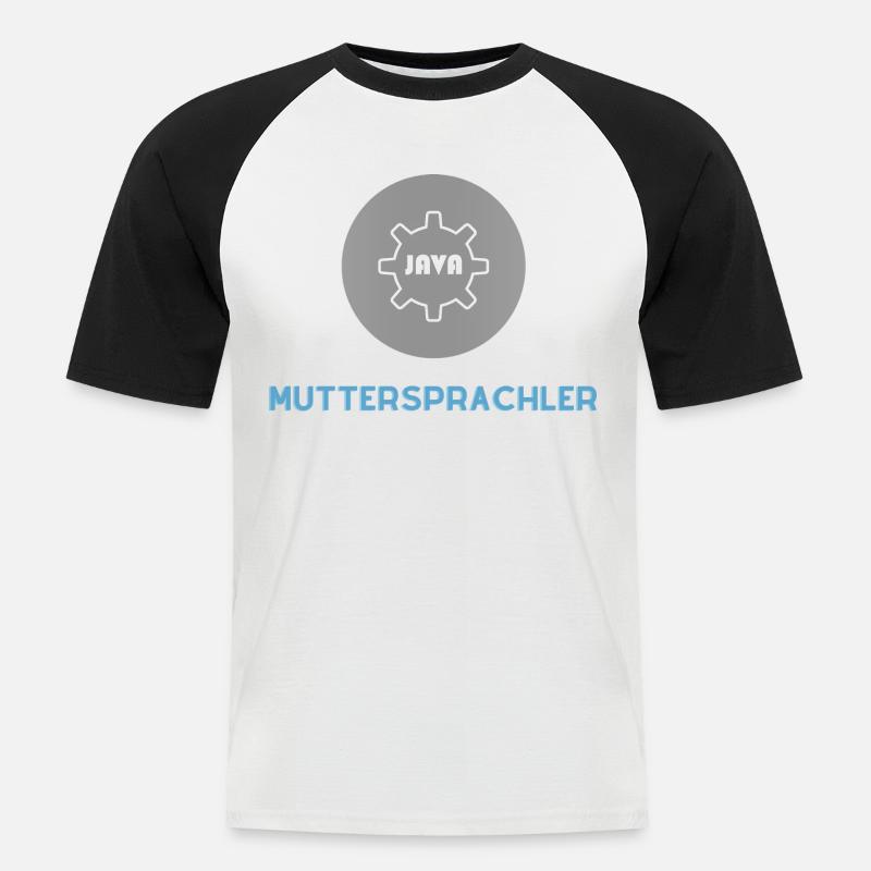 Muttersprachler: JavaScript Edition - Männer Baseball-T-Shirt - Weiß/Schwarz