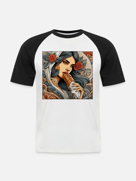 Dürüm Yufka Doner Kebab Gift - Men's Baseball T-Shirt - white/black