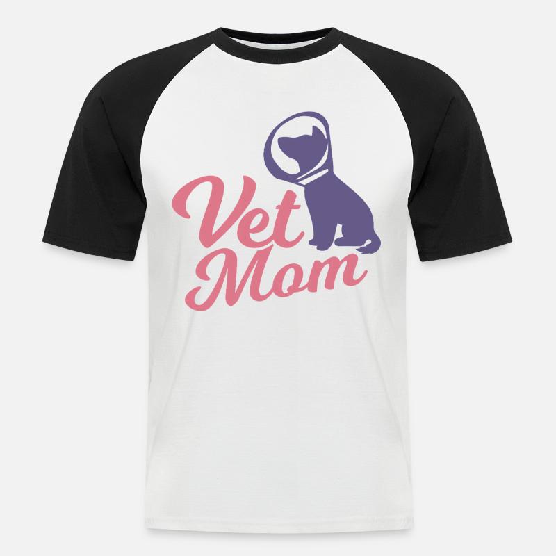 Veterinär Mutter - Männer Baseball-T-Shirt - Weiß/Schwarz