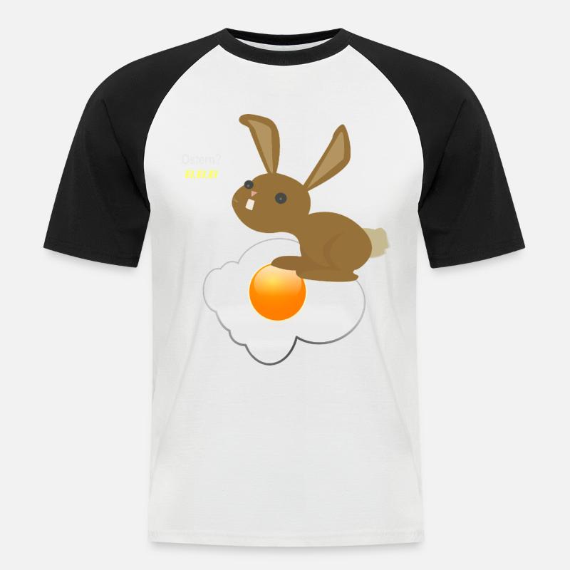 Bunny Easter Egg Egg Egg - Men's Baseball T-Shirt - white/black