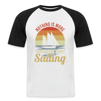 Vintage Sailing - Men's Baseball T-Shirt - white/black - Front - Nik (191cm)