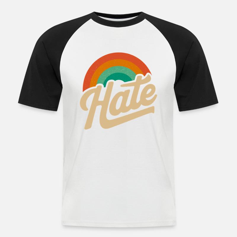 Hate aber auf eine nette weise - Männer Baseball-T-Shirt - Weiß/Schwarz